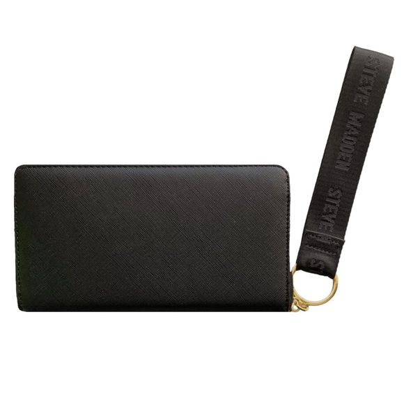 Steve Madden Bzip-Web Zip Around Wallet Wristlet - Picture 2 of 4